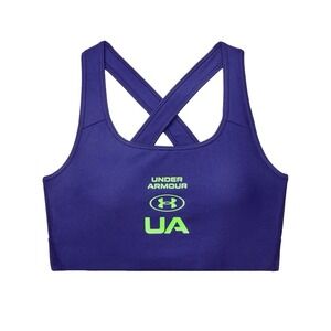Women's Under Armour UA Crossback Graphic Blue  Medium Impact Sports Bra Sz S NW